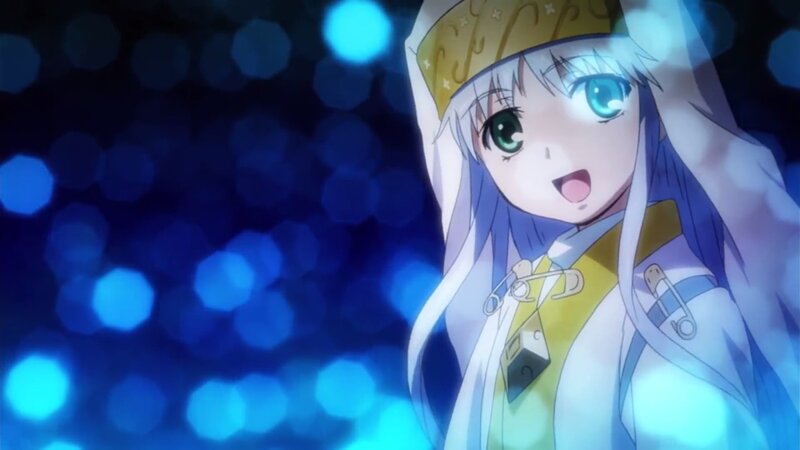 Anime Girl with Blue Eyes — Dramatic, Night, Blue Lights