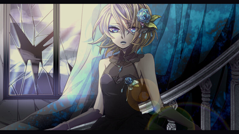 Anime Girl with Blue Eyes — Dramatic, Night