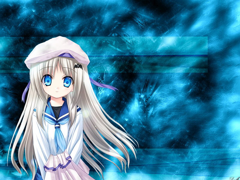 Anime Girl with Blue Eyes — Dramatic, Sailor Uniform