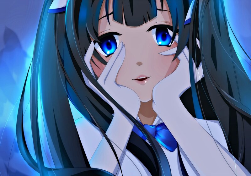 Anime Girl with Blue Eyes — Dramatic, School Uniform