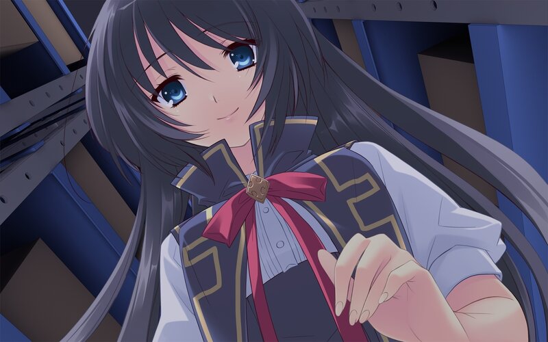 Anime Girl with Blue Eyes — Gray, Calm