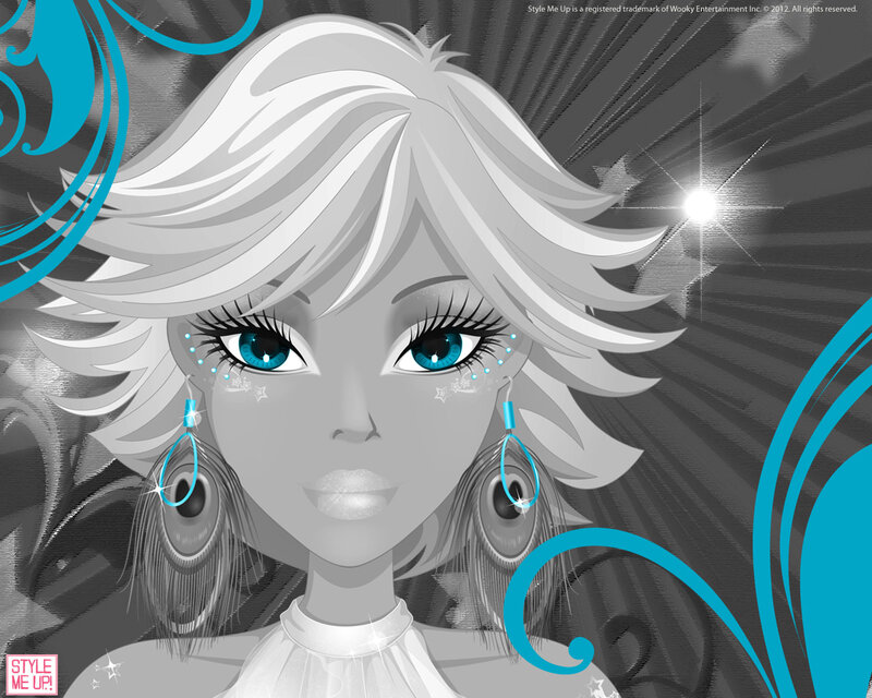 Anime Girl with Blue Eyes — Gray, Dramatic, Digital Art