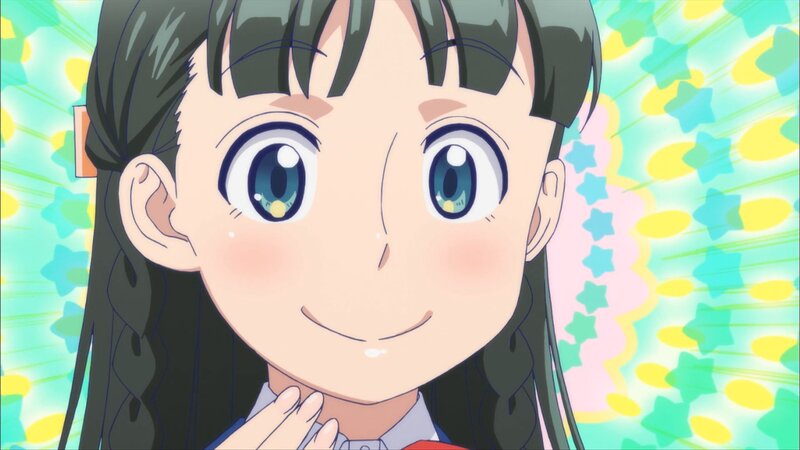 Anime Girl with Blue Eyes — Green, Happy, Energetic