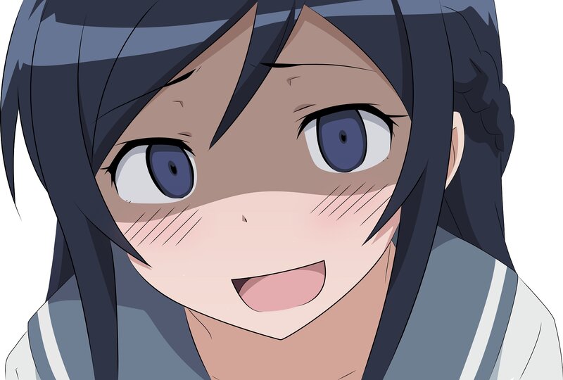 Anime Girl with Blue Eyes — Happy
