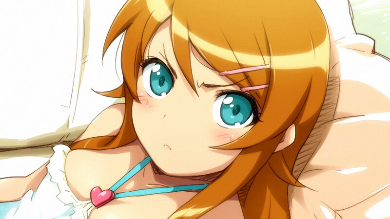 Anime Girl with Blue Eyes — Orange