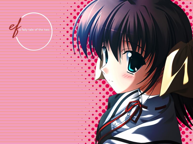 Anime Girl with Blue Eyes — Pink, Calm, School Uniform