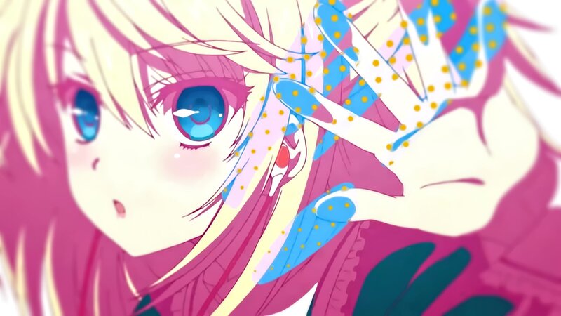 Anime Girl with Blue Eyes — Pink, Dramatic
