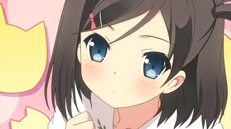 Anime Girl with Blue Eyes — Pink, Innocent, Hair