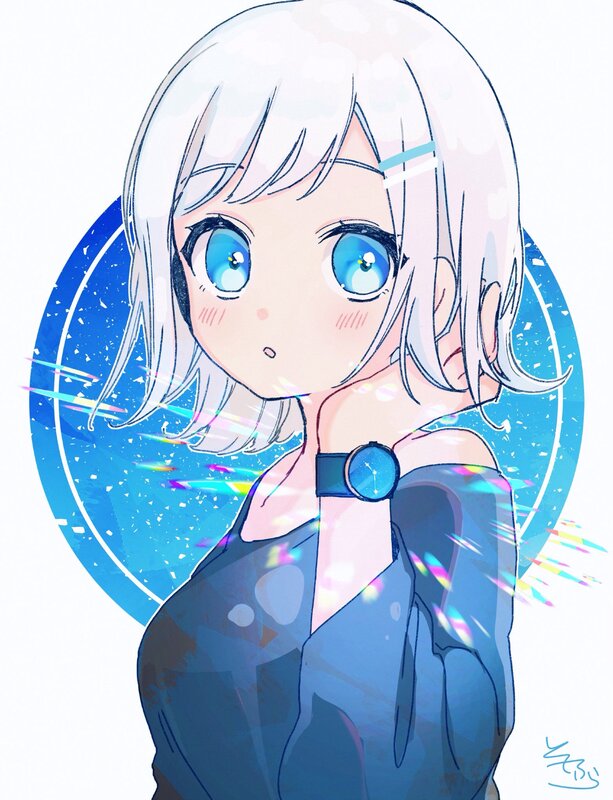 Anime Girl with Blue Eyes — Playful