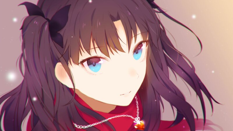 Anime Girl with Blue Eyes — Purple, Calm, Ponytail