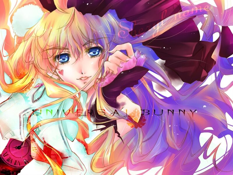 Anime Girl with Blue Eyes — Purple, Dramatic