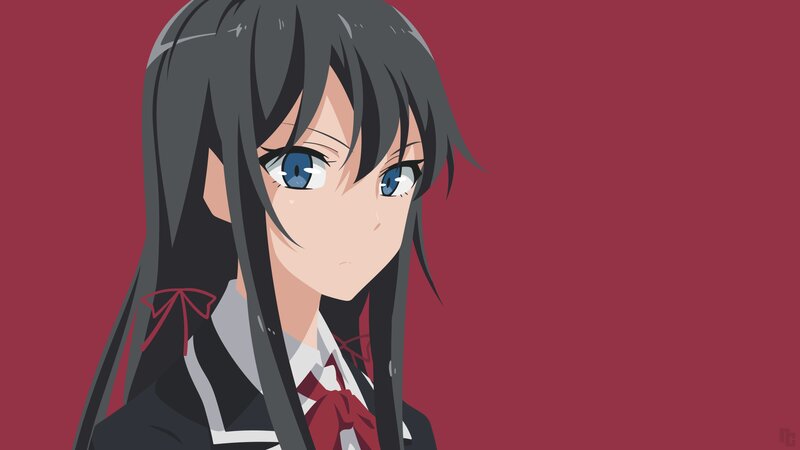 Anime Girl with Blue Eyes — Red, Neutral