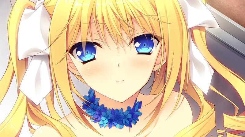 Anime Girl with Blue Eyes — Yellow