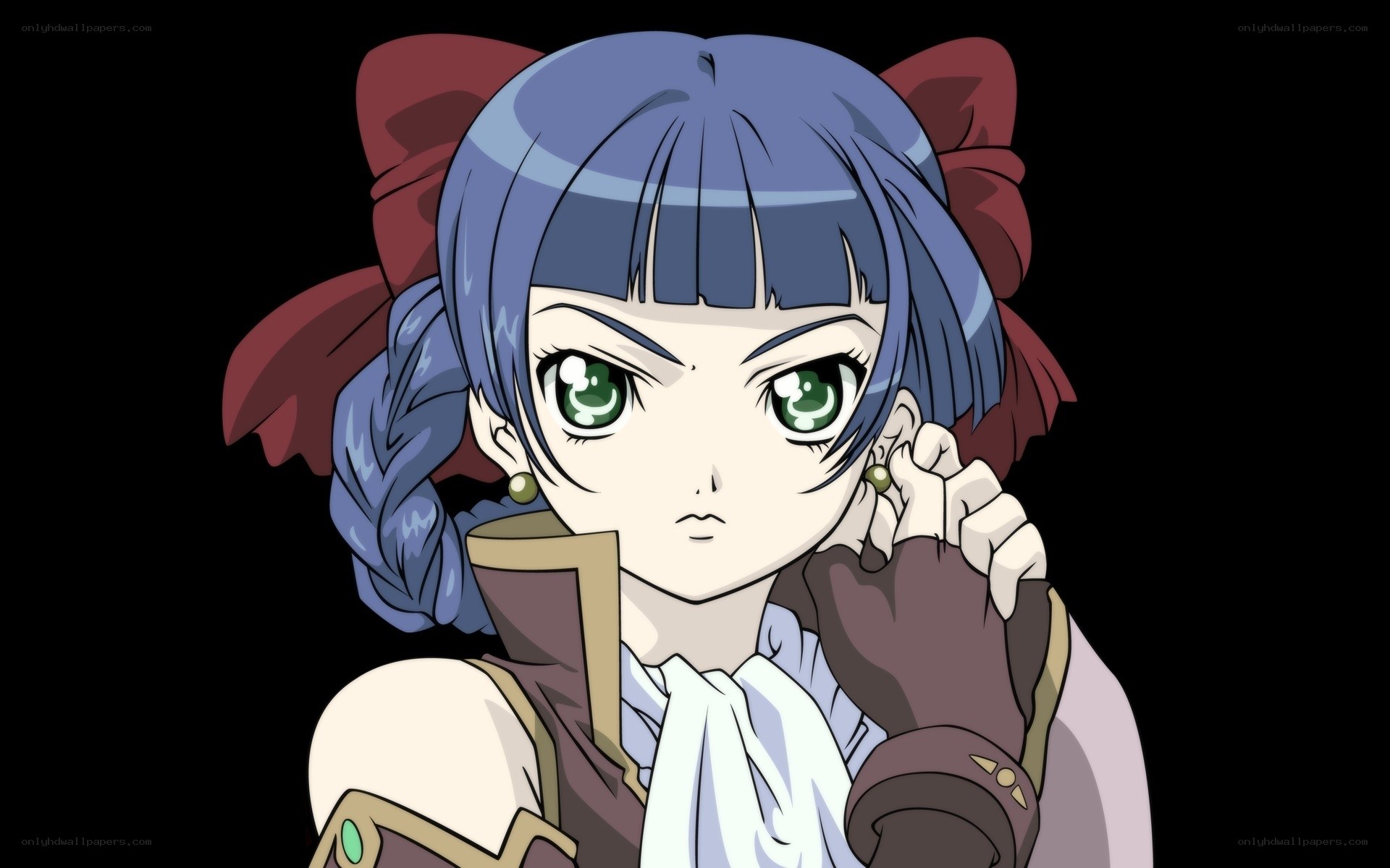 anime girl with blue hair