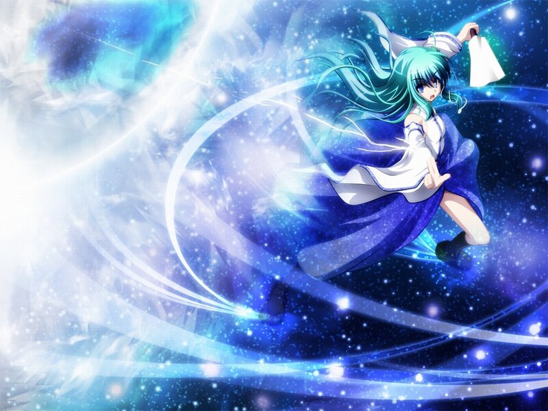 anime girl with blue hair