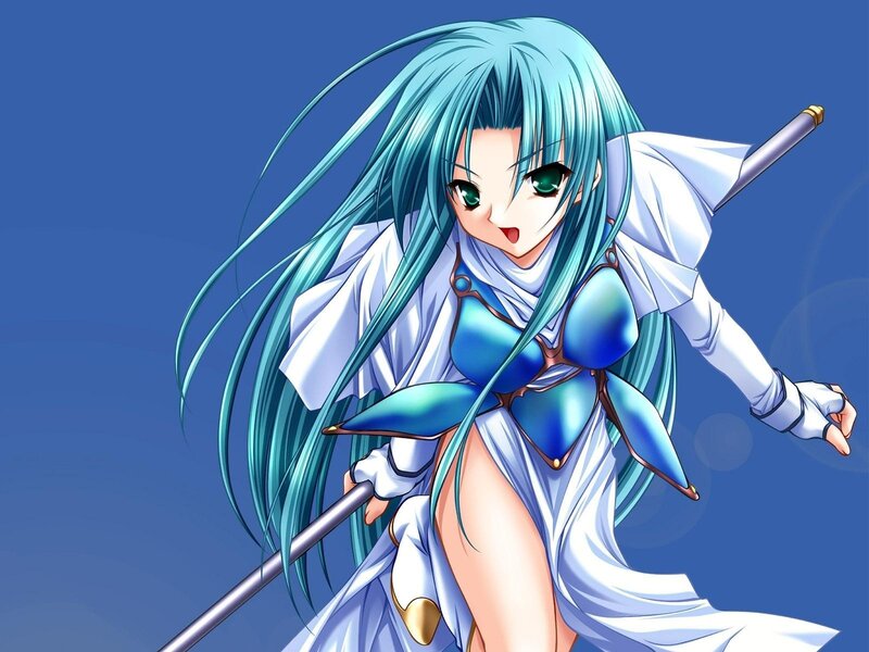 anime girl with blue hair