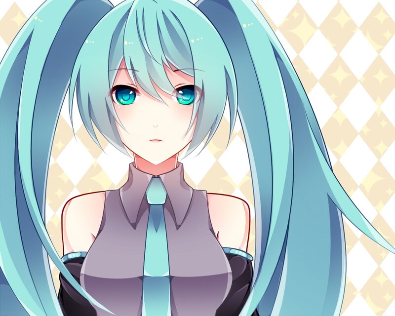 anime girl with blue hair