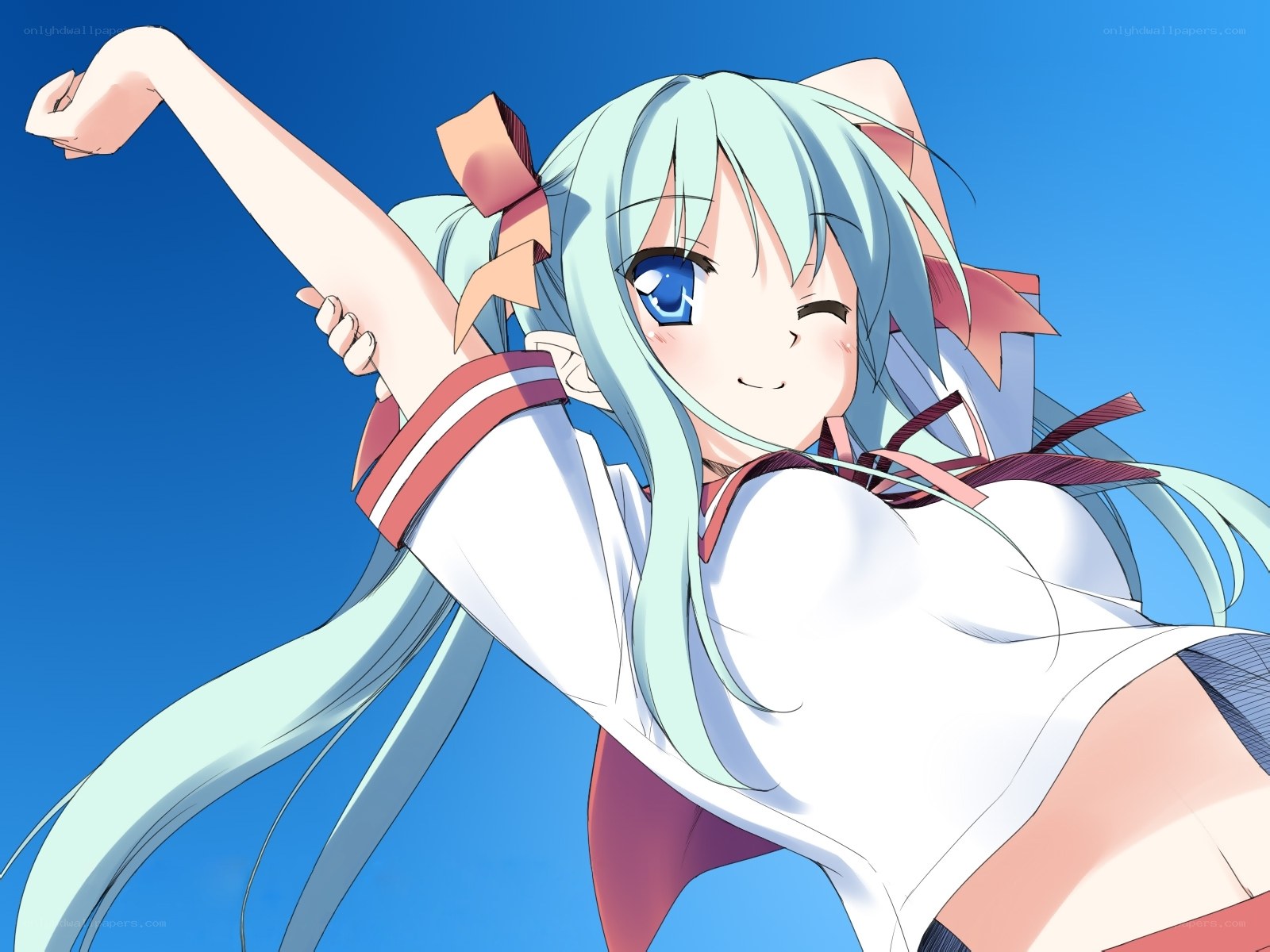 anime girl with blue hair