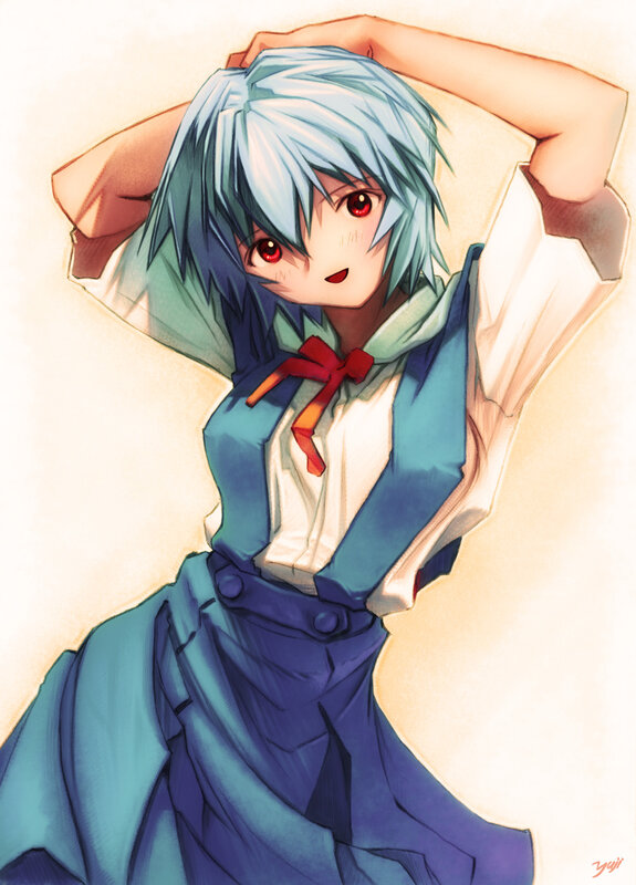 anime girl with blue hair