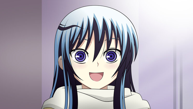 anime girl with blue hair