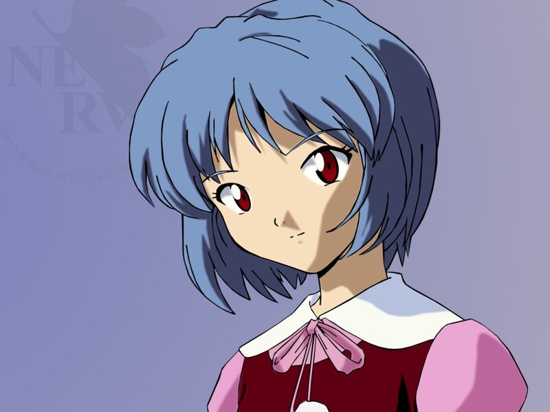 anime girl with blue hair