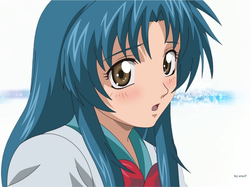 anime girl with blue hair