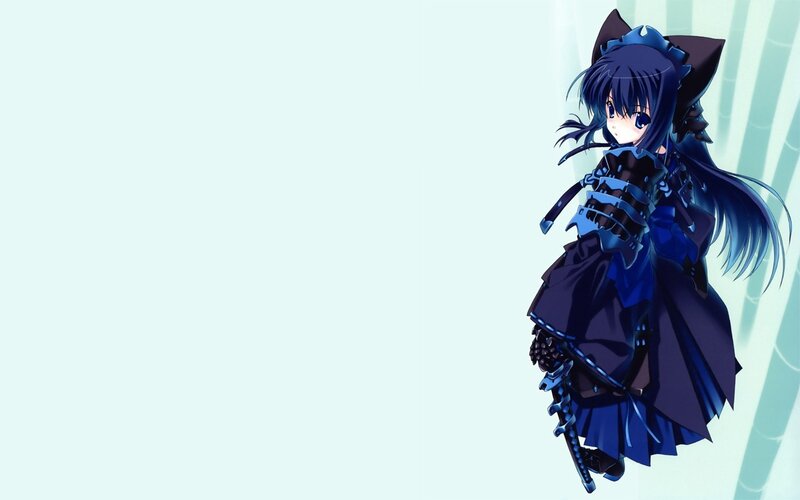 anime girl with blue hair