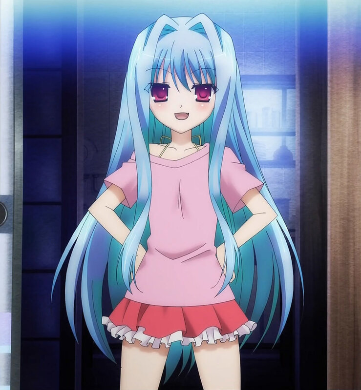 anime girl with blue hair
