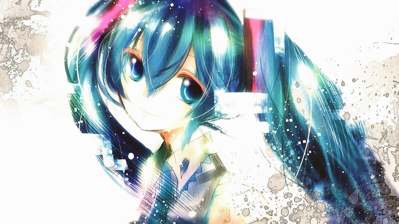 anime girl with blue hair
