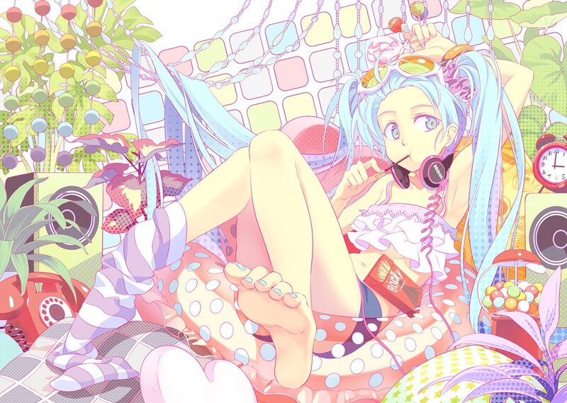Anime girl with blue hair