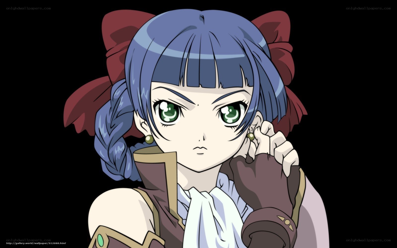 anime girl with blue hair