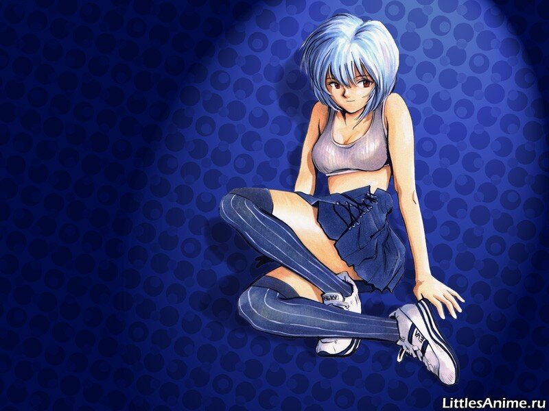 anime girl with blue hair