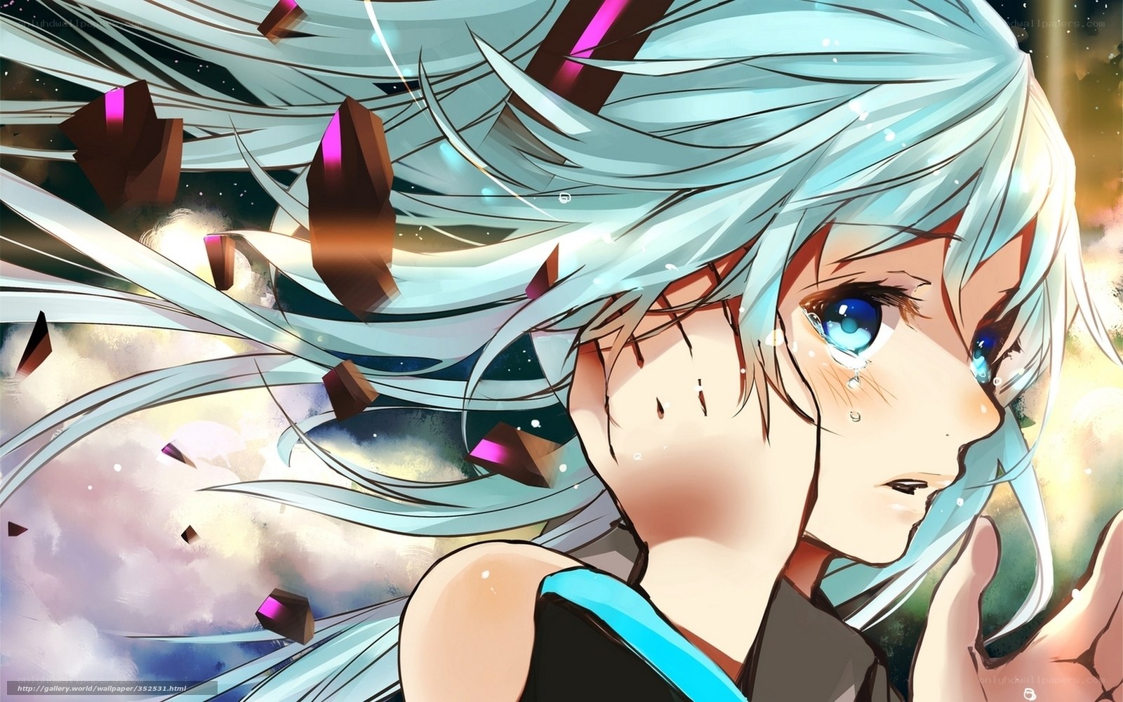 anime girl with blue hair