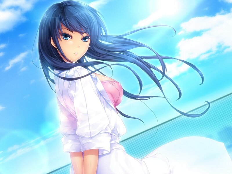 Anime girl with blue hair