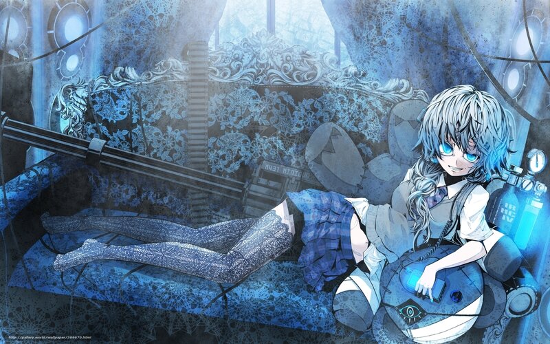 anime girl with blue hair