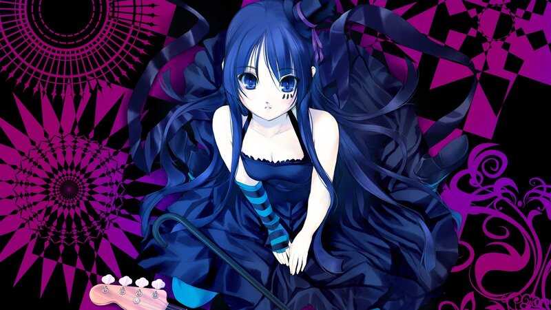 anime girl with blue hair