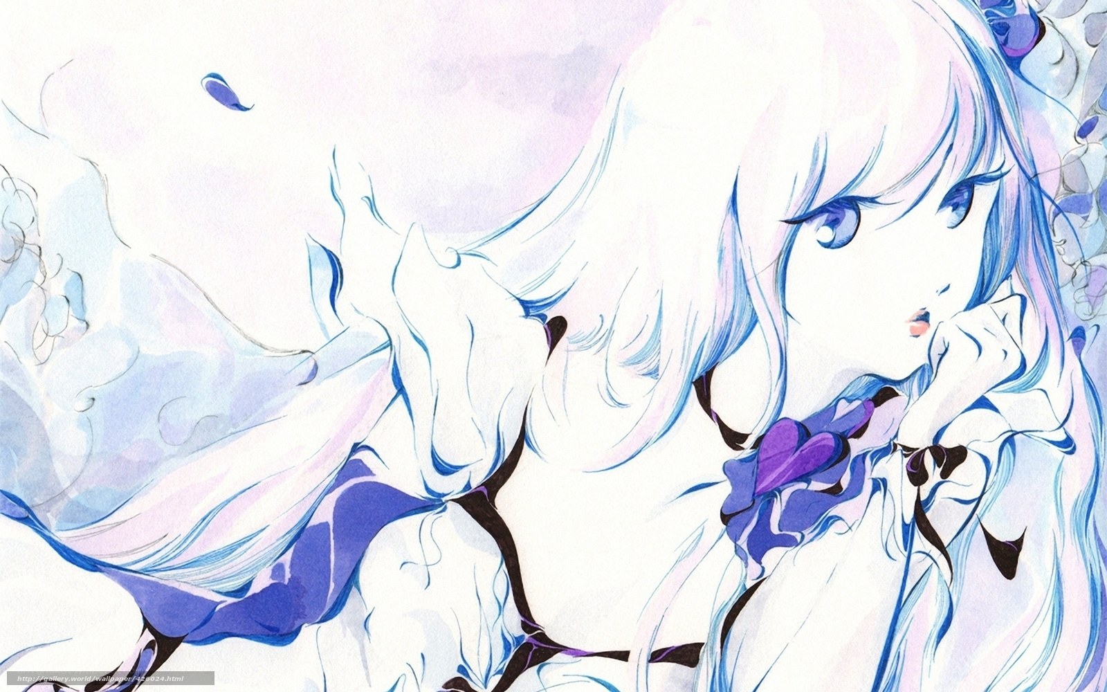 anime girl with blue hair