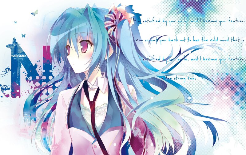 anime girl with blue hair