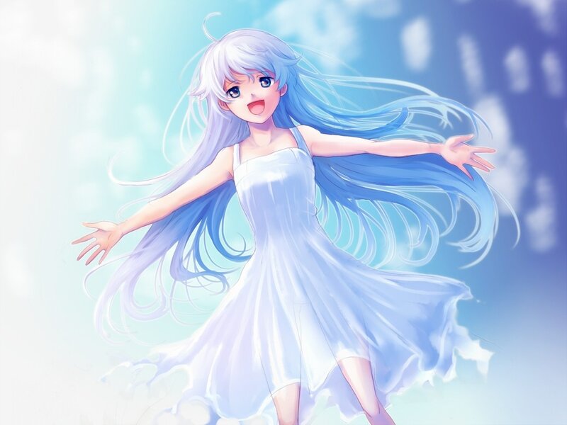 anime girl with blue hair