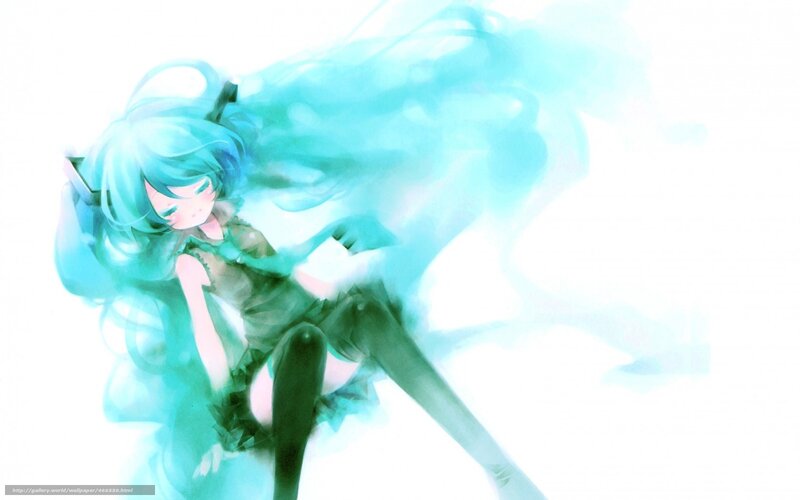 anime girl with blue hair