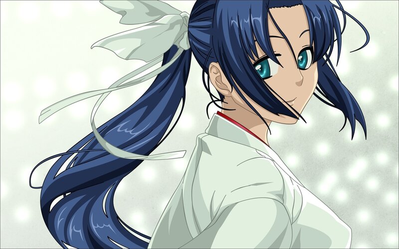 anime girl with blue hair