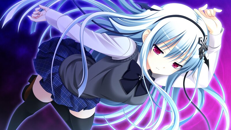 anime girl with blue hair