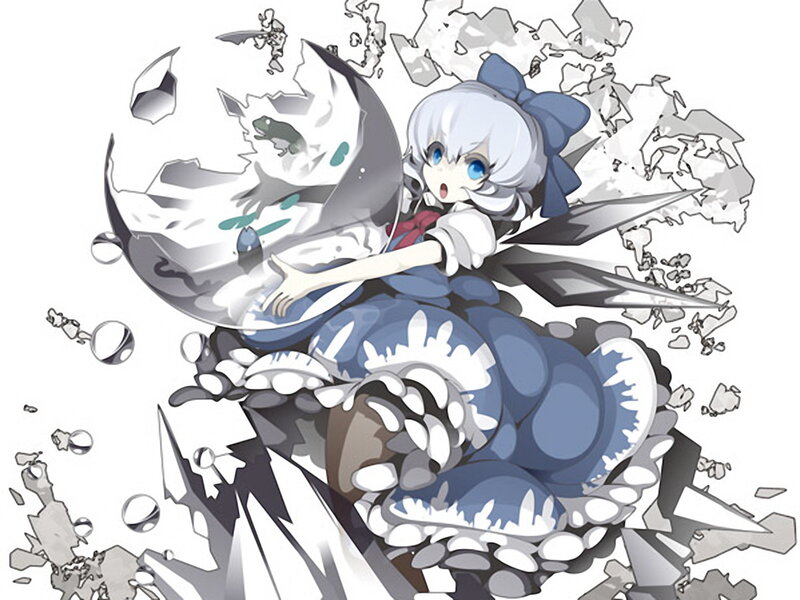 anime girl with blue hair and monster