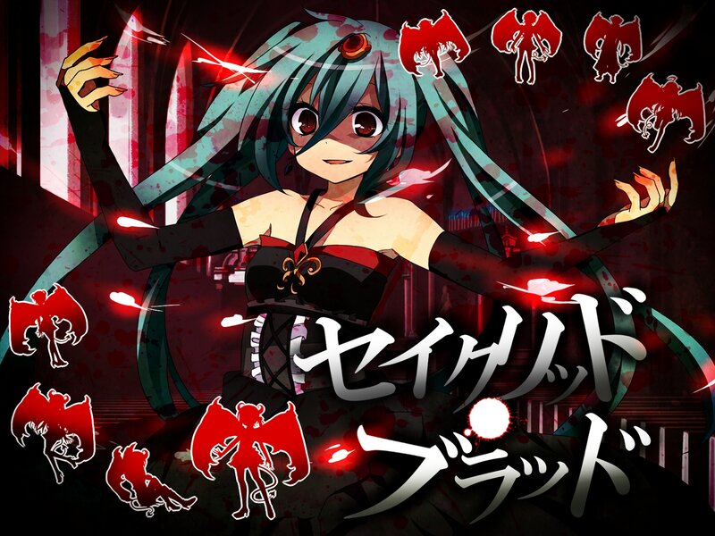 Anime Girl with Blue Hair — Black, Dark, Dramatic