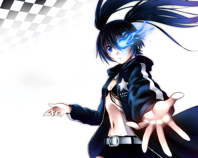 Anime Girl with Blue Hair — Black, Dynamic