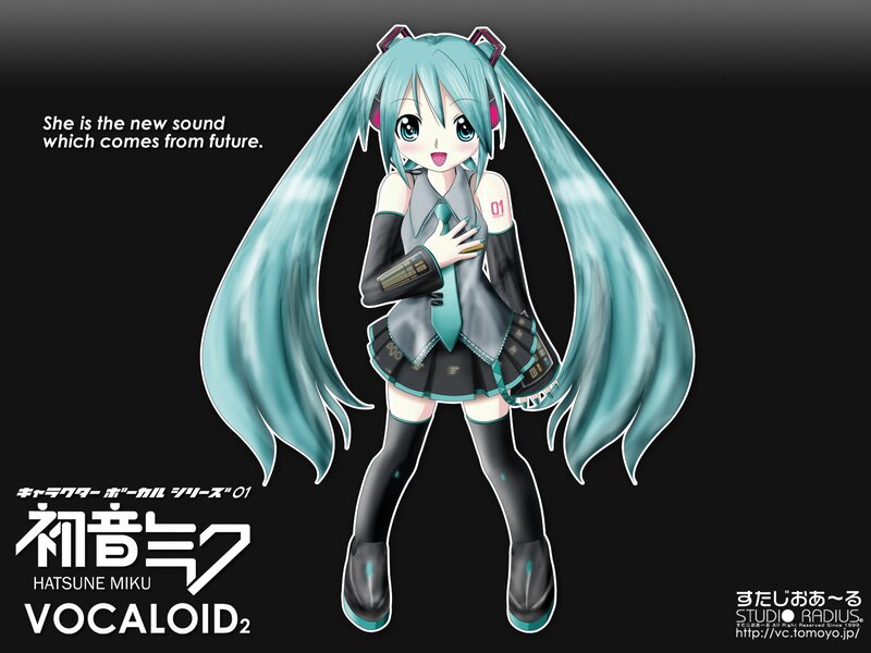 Anime Girl with Blue Hair — Black, Neutral, Digital Art