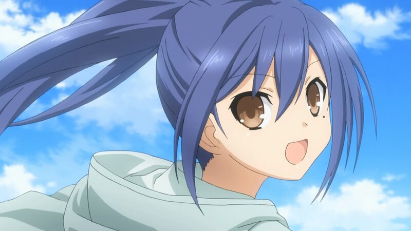 Anime Girl with Blue Hair — Bright, Cheerful, Afternoon