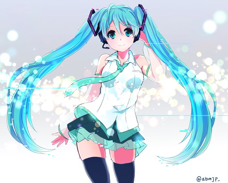 Anime Girl with Blue Hair — Bright, Digital Art