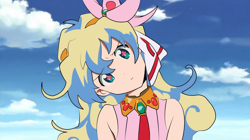 Anime Girl with Blue Hair — Calm, Afternoon, Clouds