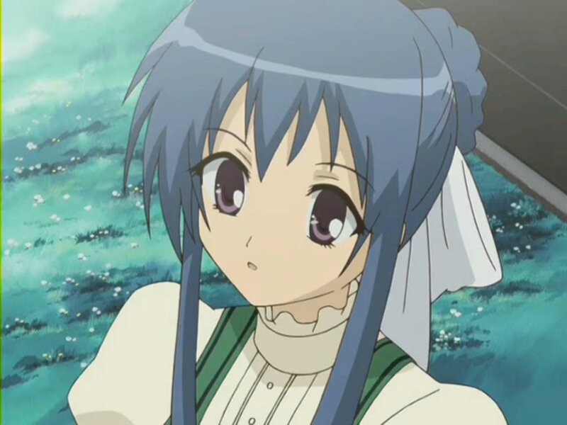 Anime Girl with Blue Hair — Calm, Afternoon, Grass